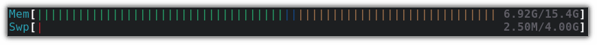 htop 中的內存欄