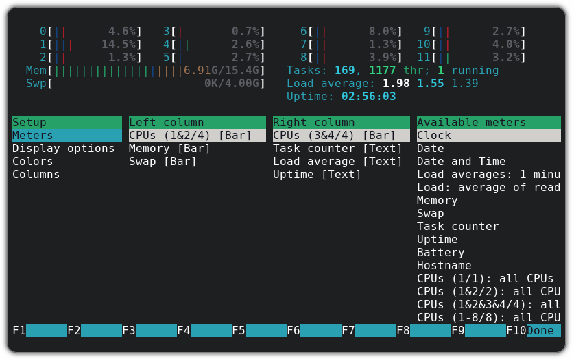 在 ubuntu 中自定義 htop