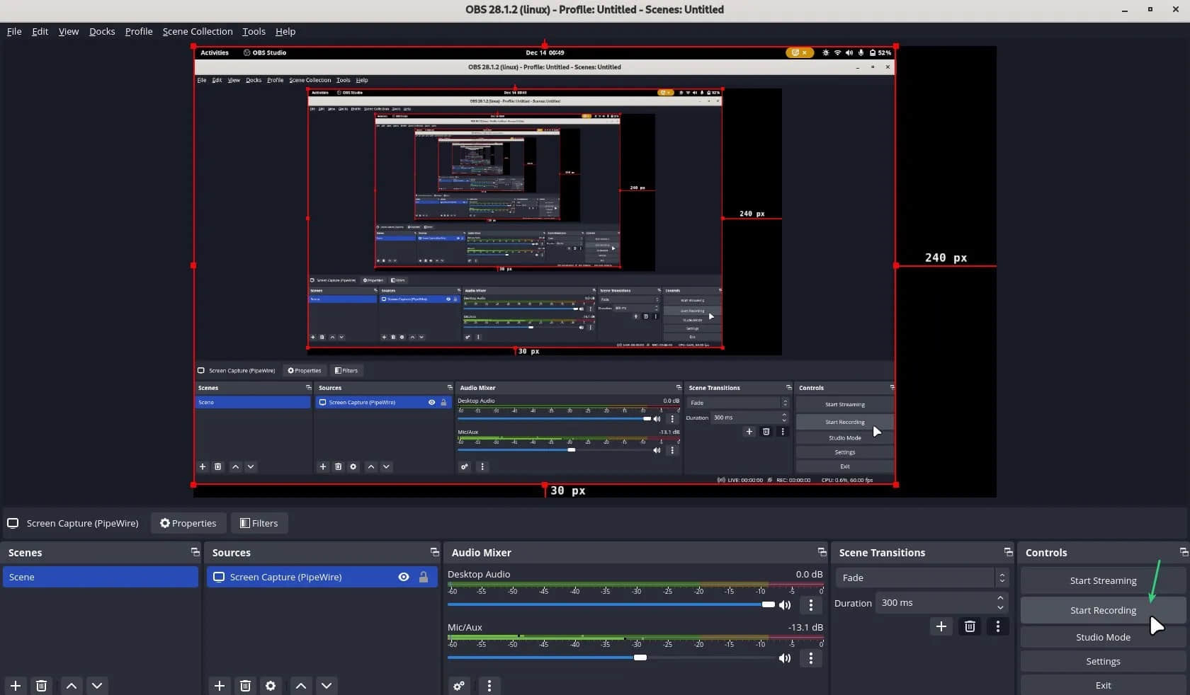 在 Wayland 中使用 OBS Studio 進行錄製