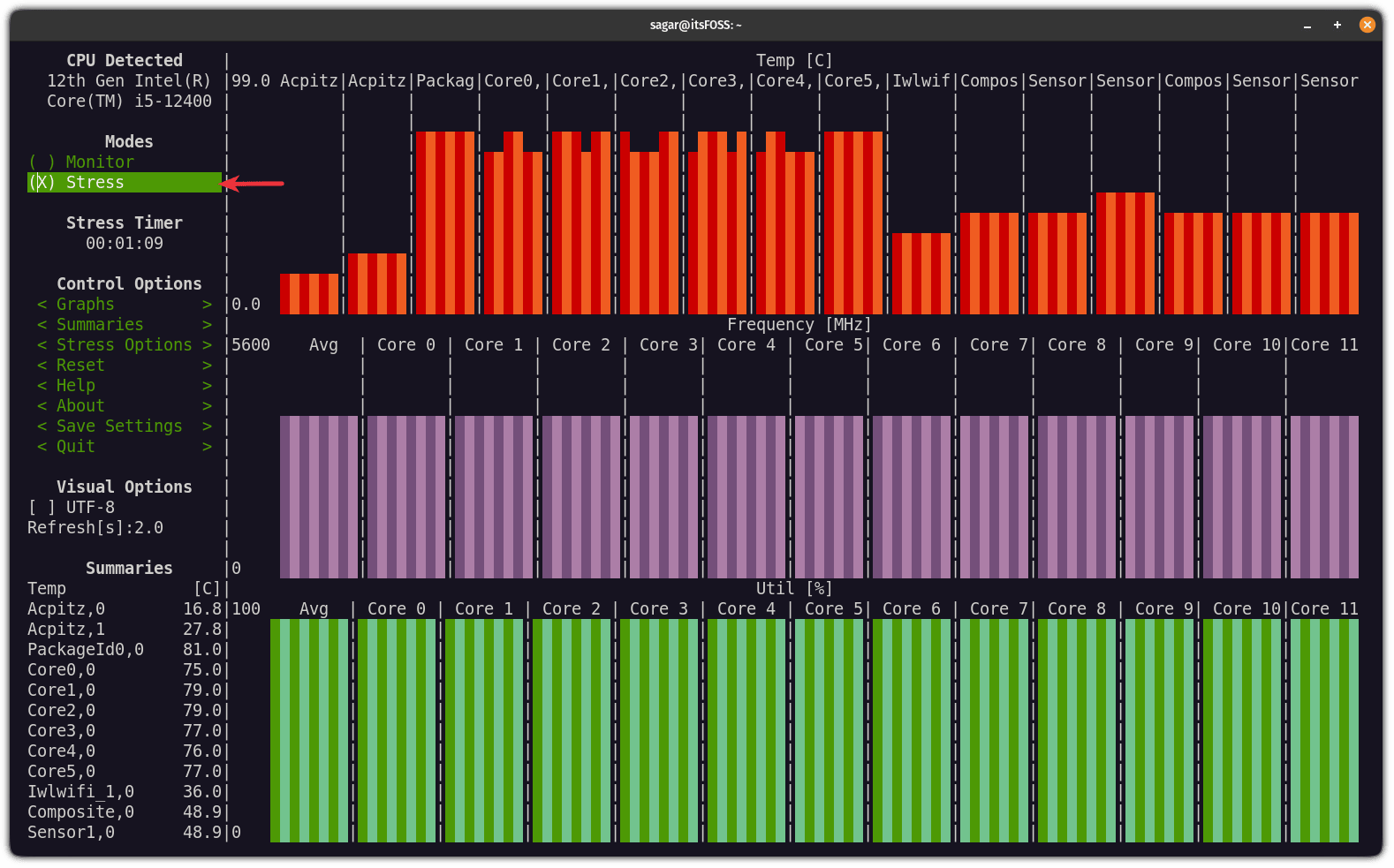 使用終端壓力測試 Linux 中的 CPU