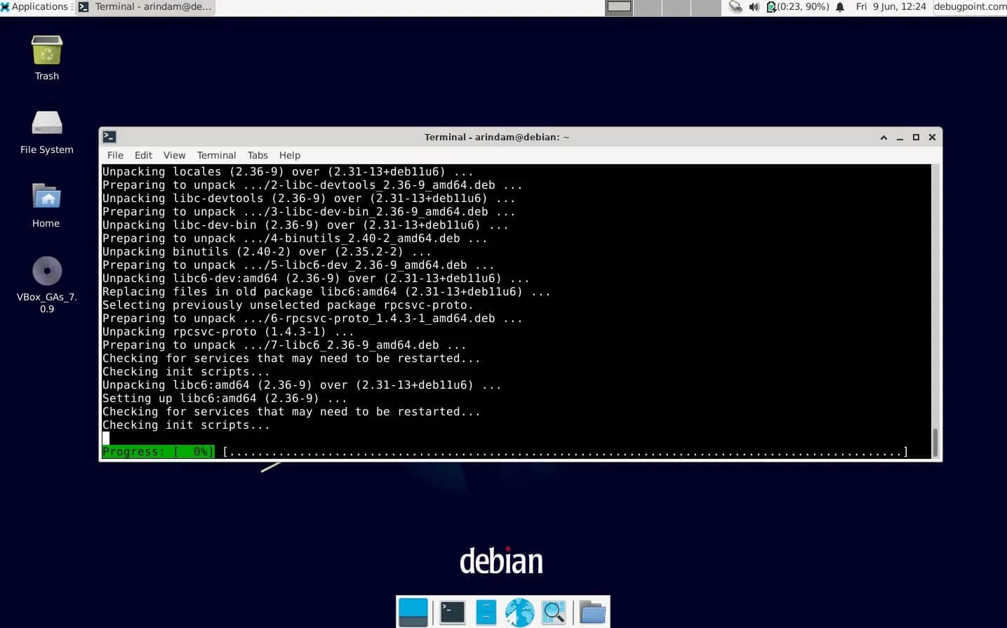 Debian 12 升級過程進行中