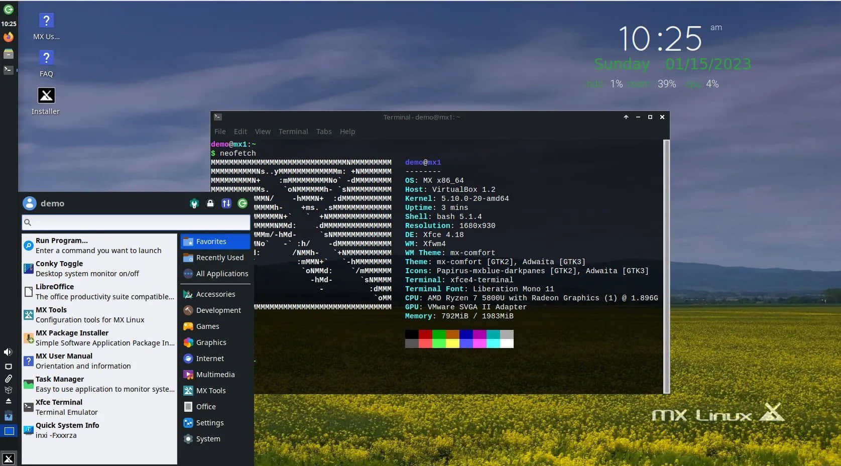 MX Linux 21.3 運行 Xfce 4.18