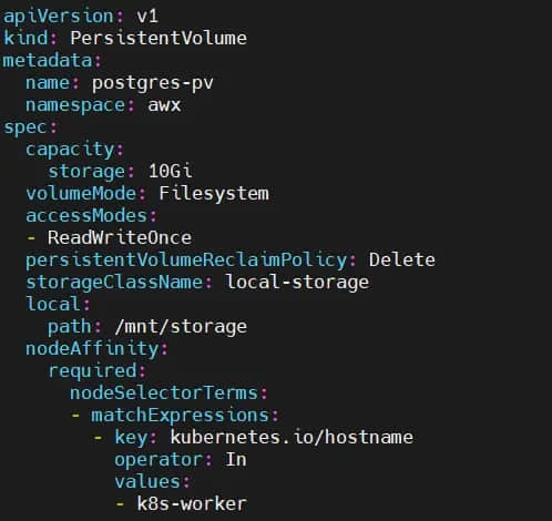 Postgres-pv-awx-kubernetes