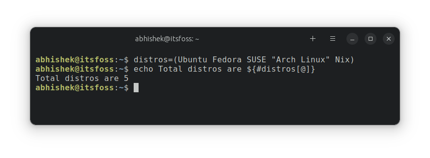 Get array length in bash