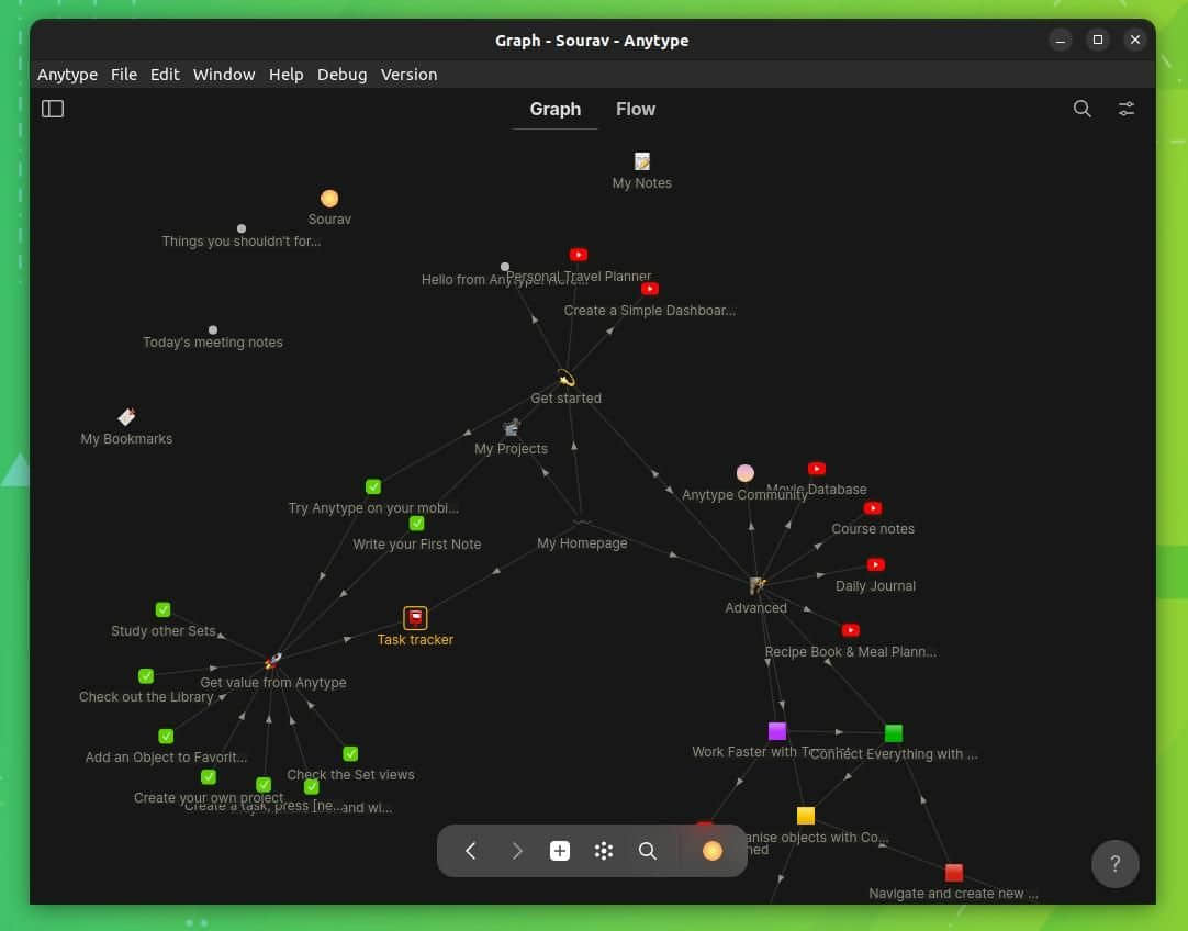 a screenshot of anytype&apos;s graph view