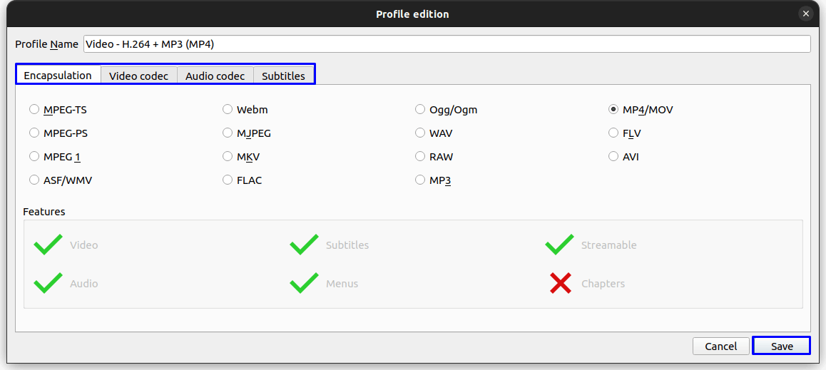 Edit the Output Profile