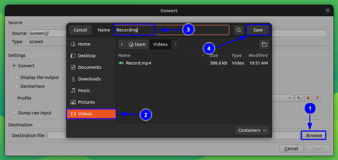 Output file location and Name