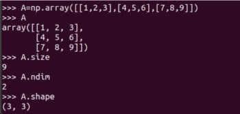 图 3：用 NumPy 表示矩阵 A